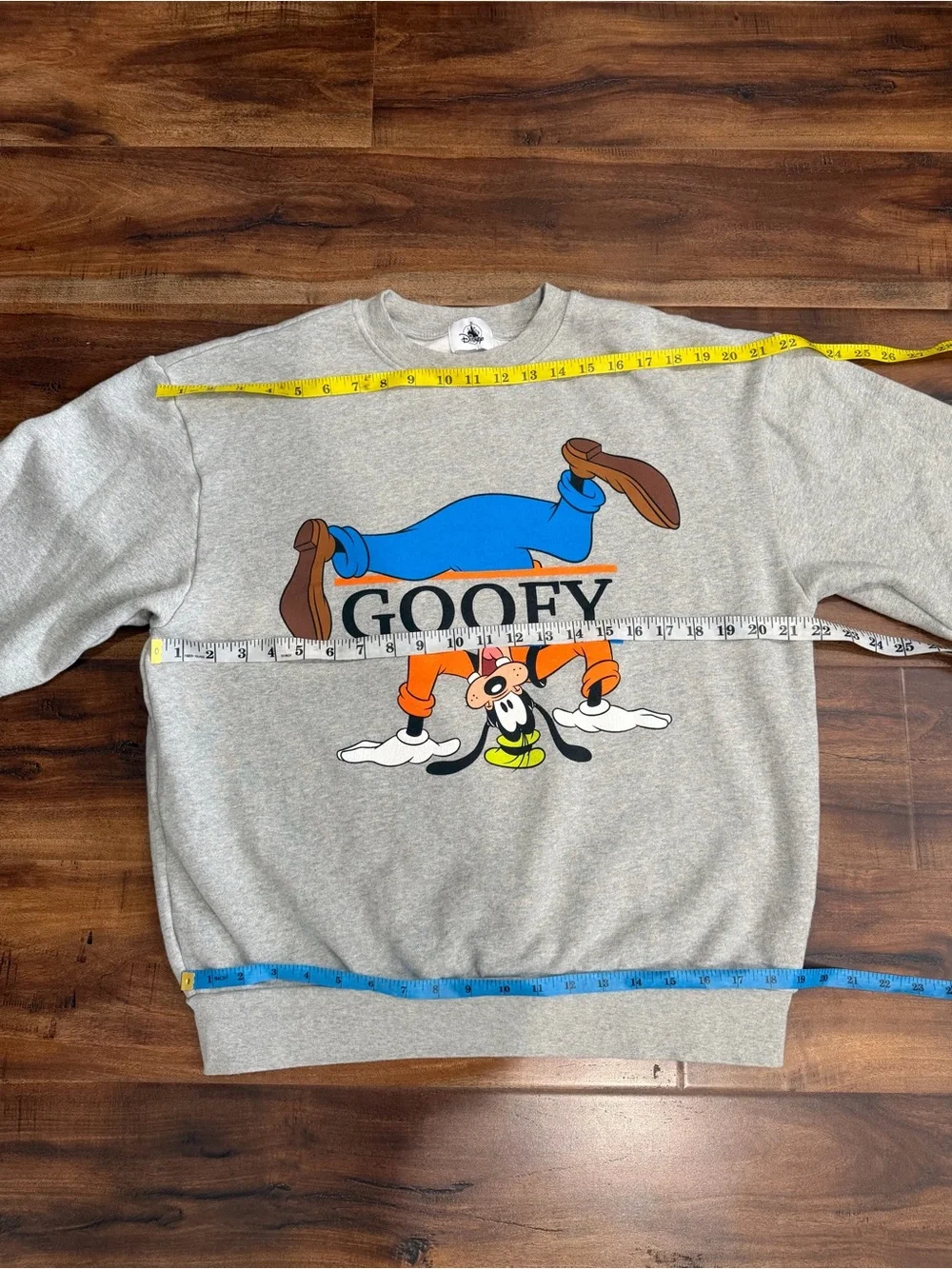 Disneyland Resort Gray Goofy Graphic Sweatshirt with Blue & Orange
